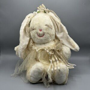 Ms Noah Angel Hare Handmade White Bunny Rabbit Plush Gown Bride 19" Vintage READ